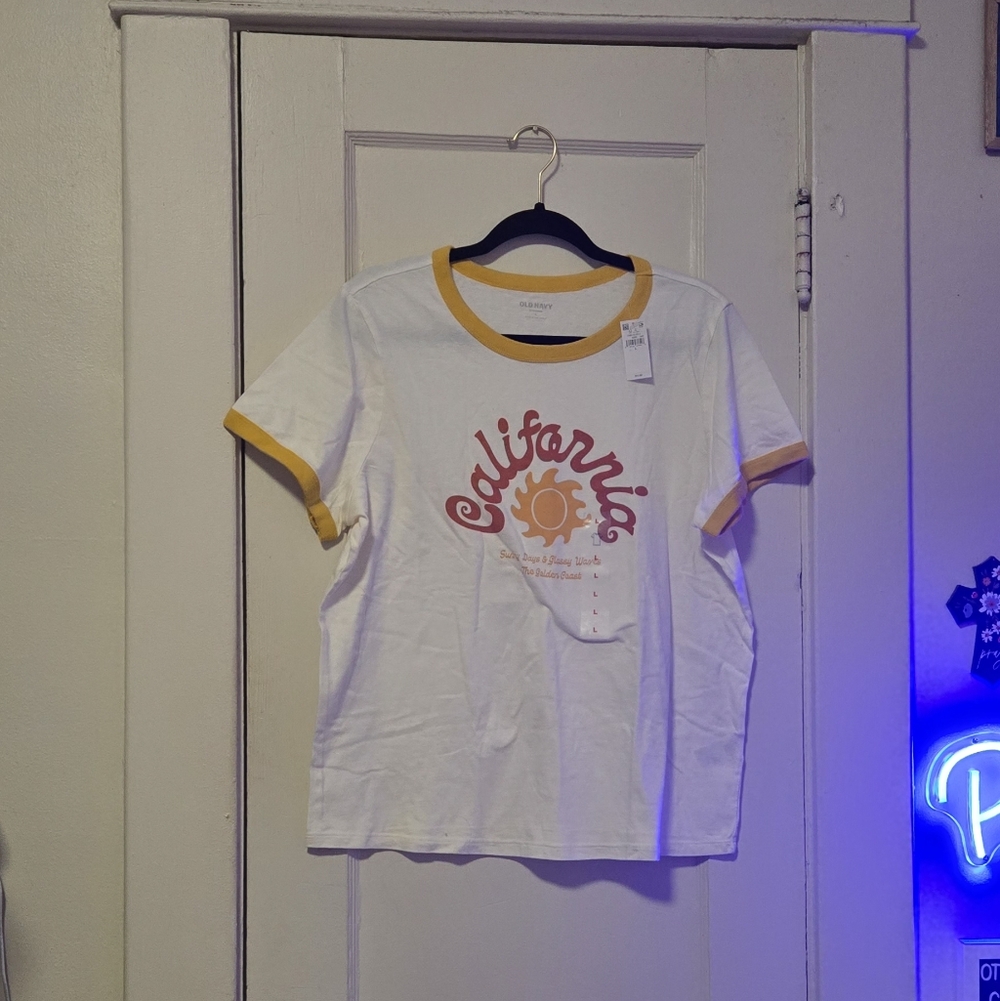 White and Yellow T-Shirt